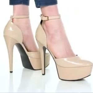 GUESS RACHAL PATENT ANKLE STRAP D'ORSAY PLATFORM PUMPS DILLARD'S